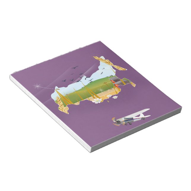 Bloco De Notas Cartaz de viagem do mapa russo (Inclinado)