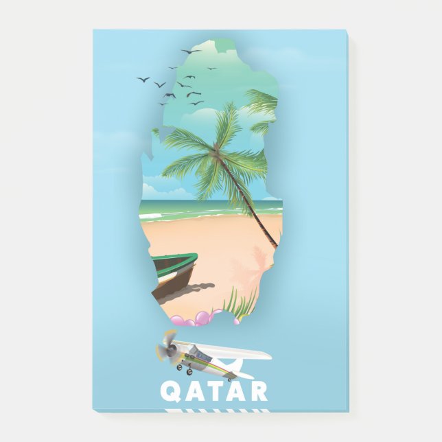 Bloco De Notas cartaz de viagem ilustrado do Catar (Frente)
