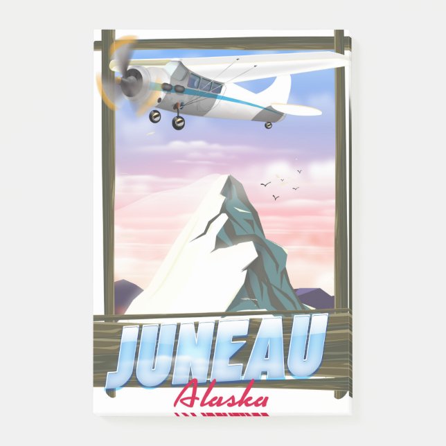 Bloco De Notas cartaz de viagem Juneau Alasca (Frente)