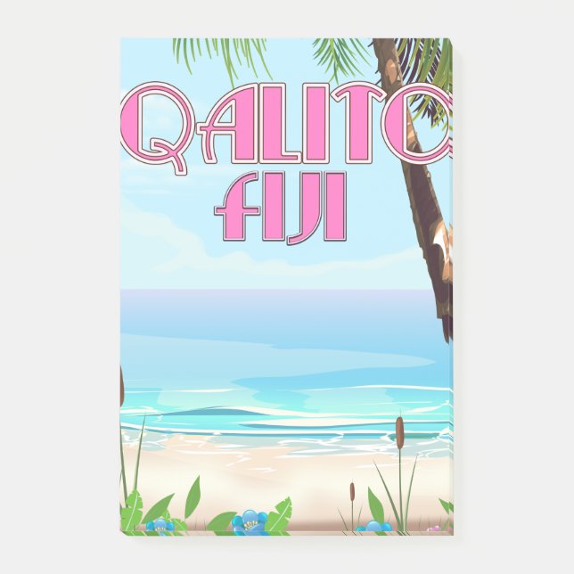 Bloco De Notas Cartaz de viagem Qalito Fiji (Frente)
