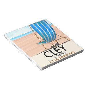 Bloco De Notas Cartaz de viagem vintage de Cley Norfolk