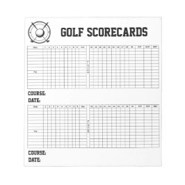 Bloco De Notas Cartões de Pontuação de Golfe Personalizados
