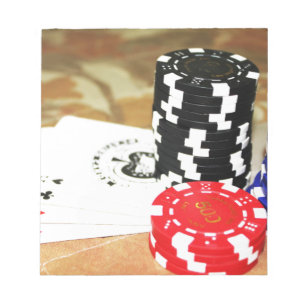 Bloco De Notas Cartões de pôquer Aces Chips Jogo de Jogo Casino