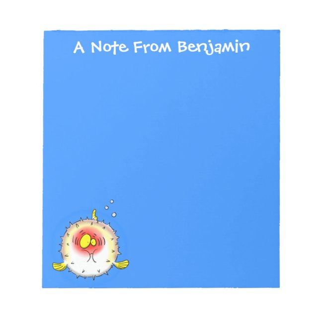Bloco De Notas Cartografia de peixe-porco-espinho-espinho (Frente)