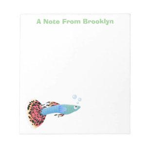 Bloco De Notas Cartografia de peixe tropical de rico bonito