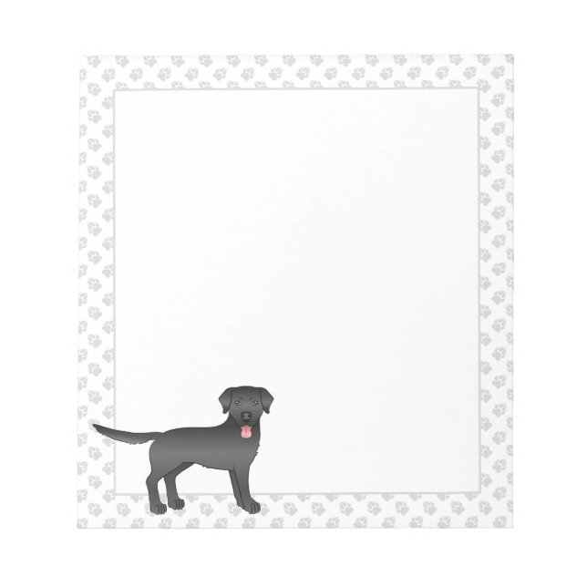 Bloco De Notas Cartografia do Black Labrador Retriever Cachorros  (Frente)