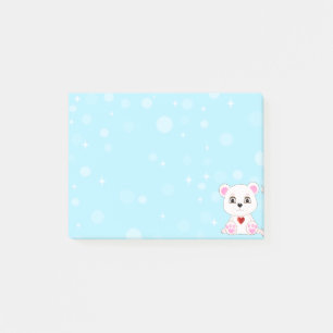 Bloco De Notas Cartografia do Urso Polar Bonito no Azul-Céu