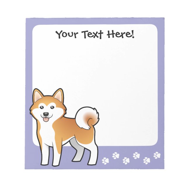 Bloco De Notas Cartoon Akita Inu / Shiba Inu (Frente)