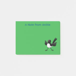 Bloco De Notas Cartoon australiano Willie Wagtail personalizado