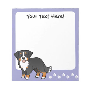 Bloco De Notas Cartoon Bernese Mountain Dog