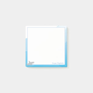 Bloco De Notas Cartoon Blue White Cinza Sharon Nome Animal