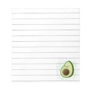 Bloco De Notas Cartoon Bonito Avocado Em Campanhe De Fundo