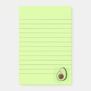 Bloco De Notas Cartoon Bonito Avocado Em Campanhe De Fundo