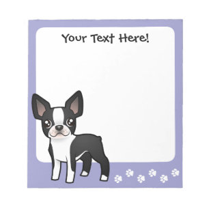 Bloco De Notas Cartoon Boston Terrier