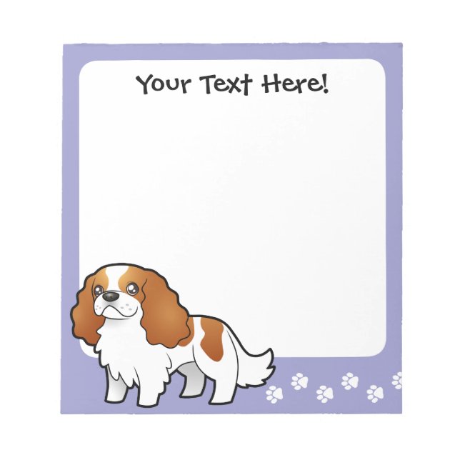 Bloco De Notas Cartoon Cavalier King Charles Spaniel (Frente)