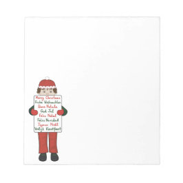 Bloco De Notas Cartoon Child Holding Cartões de natal Sinal