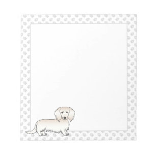 Bloco De Notas Cartoon de Cabelo Longo Cachshund
