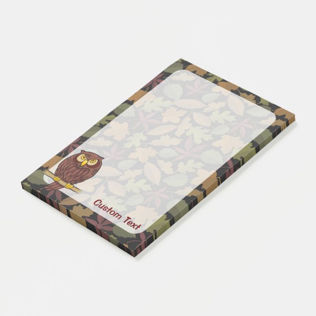 Bloco De Notas Cartoon de Coruja (Inclinado)