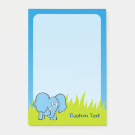 Bloco De Notas Cartoon de Elefante Azul