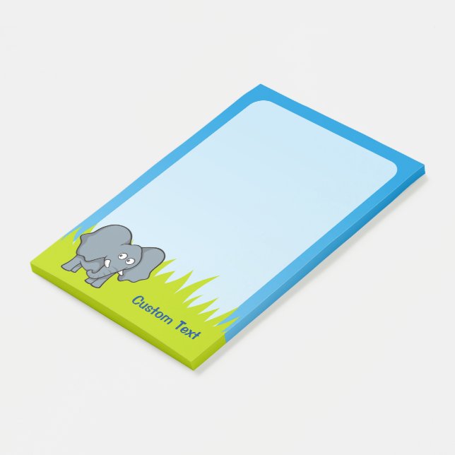 Bloco De Notas Cartoon de Elefante de cinza (Inclinado)