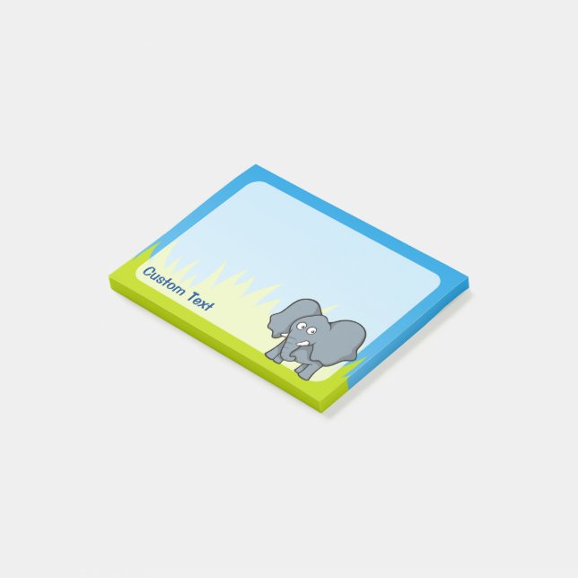 Bloco De Notas Cartoon de Elefante de cinza (Inclinado)