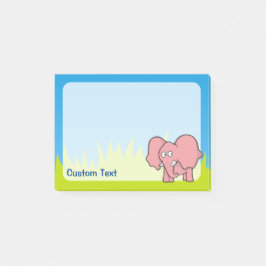 Bloco De Notas Cartoon de Elefante Rosa