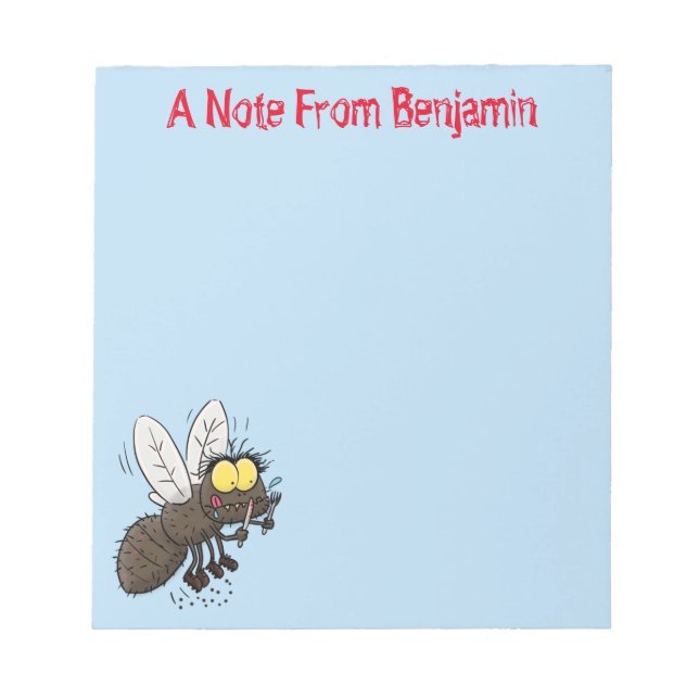 Bloco De Notas Cartoon de insetos com mosca espinhenta (Frente)