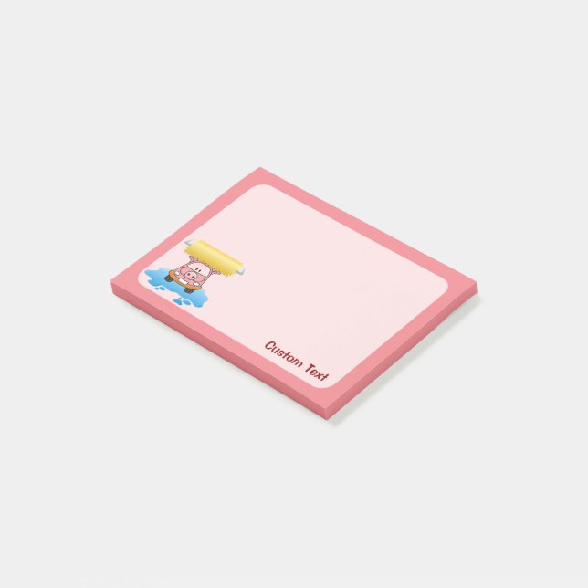 Bloco De Notas Cartoon de porco de lavagem (Inclinado)