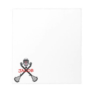 Bloco De Notas Cartoon do jogador de lacrosse