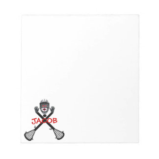Bloco De Notas Cartoon do jogador de lacrosse