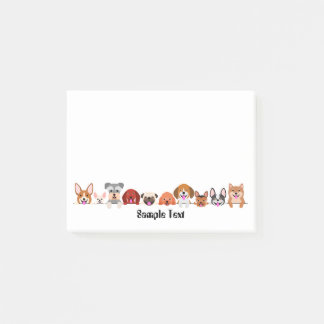 Bloco De Notas cartoon dogs postit