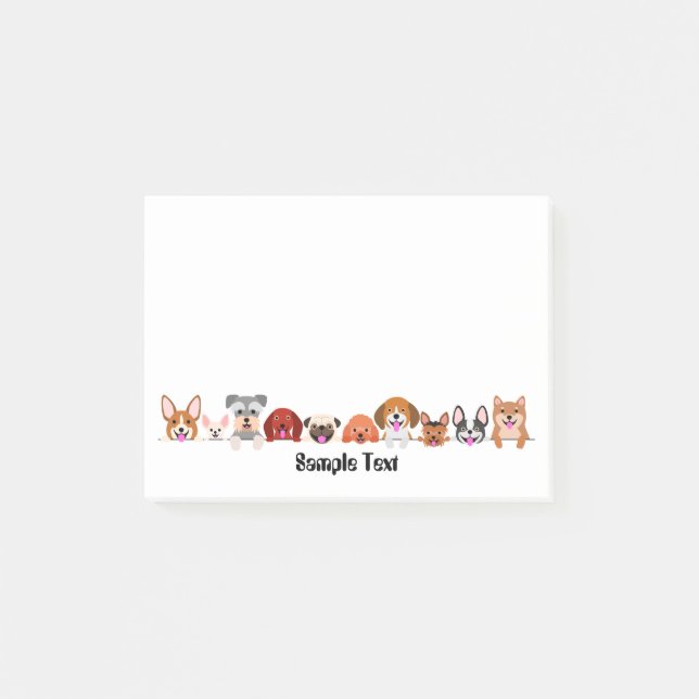 Bloco De Notas cartoon dogs postit (Frente)