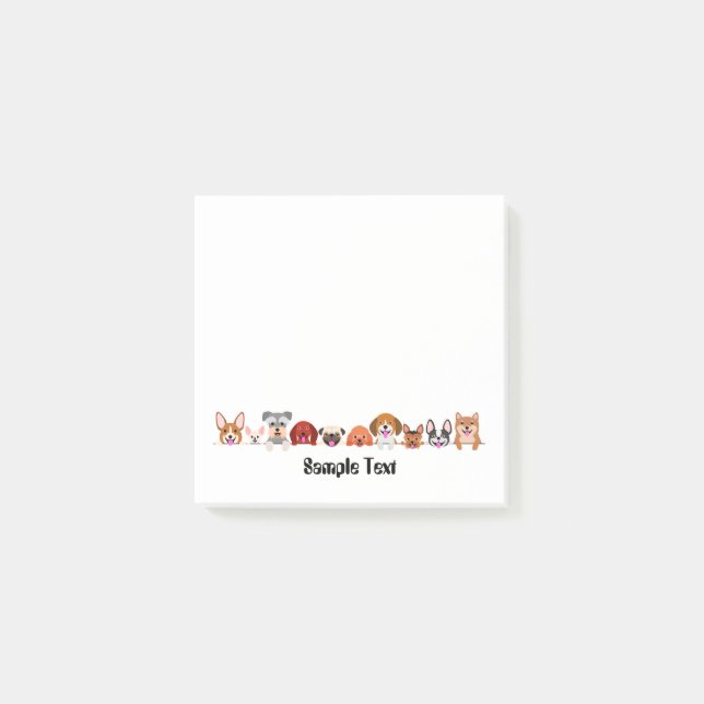 Bloco De Notas cartoon dogs postit (Frente)