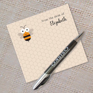 Bloco De Notas Cartoon Engraçada Engraçada Abelha Honeycomb