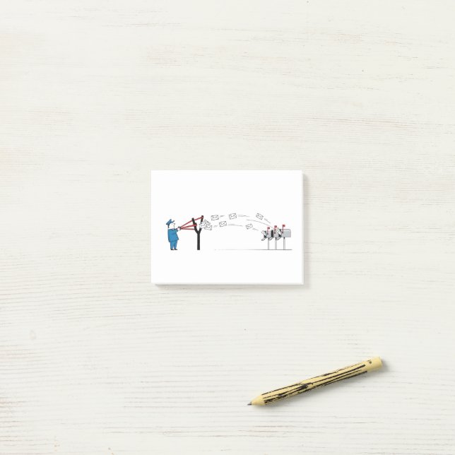 Bloco De Notas Cartoon Engraçado do Postman - Entrega por Correio (Na mesa)