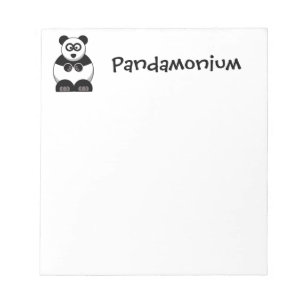 Bloco De Notas Cartoon Engraçado Pandamónio Panda, Um Belo Estres
