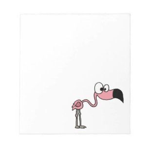Bloco De Notas Cartoon Flamingo Rosa Engraçado