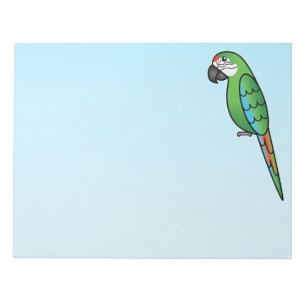 Bloco De Notas Cartoon Militar Macaw Parrot Bird