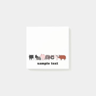 Bloco De Notas cartoon pig group post it