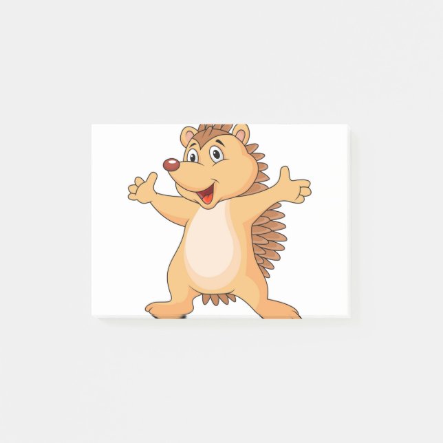 Bloco De Notas Cartoon porcupine engraçado (Frente)