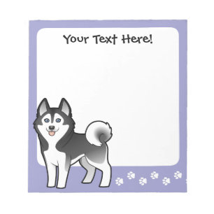 Bloco De Notas Cartoon Siberian Husky / Alaskan Malamute
