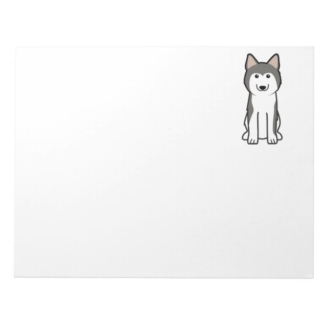 Bloco De Notas Cartoon Siberian Husky Dog (Frente)