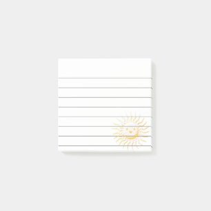 Bloco De Notas Cartoon Sorrindo Com Face Solar 3x3