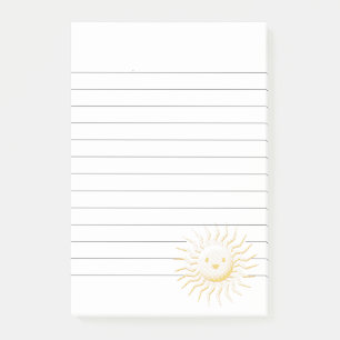 Bloco De Notas Cartoon Sorrindo Com Face Solar Vinculada