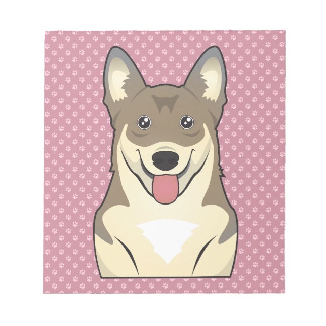 Bloco De Notas Cartoon sueco Vallhund (Frente)
