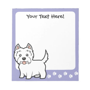 Bloco De Notas Cartoon West Highland White Terrier