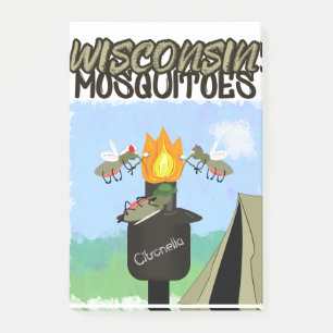 Bloco De Notas Cartum de Wisconsin Mosquitos - Camping de Tiki