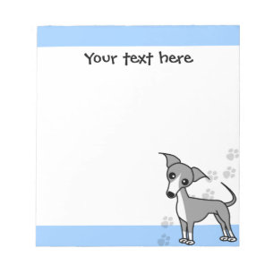 Bloco De Notas Cartum Grego Italiano Bonito - Azul Pawprint