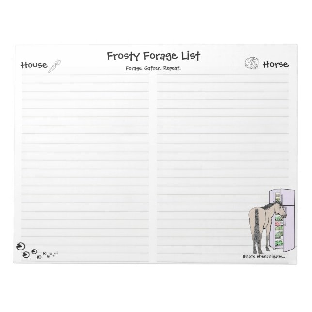 Bloco De Notas Casa de Forragem Congelada|Bloco de Notas para Cav (Frente)