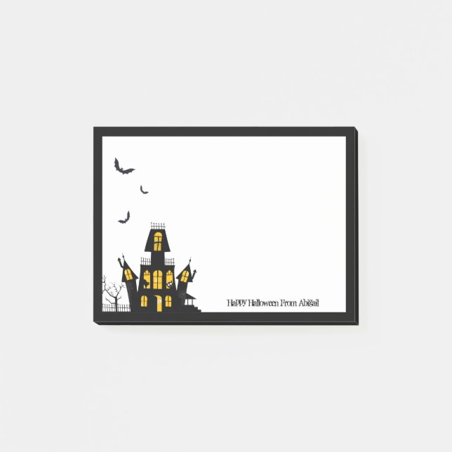 Bloco De Notas Casa de Halloween Personalizada (Frente)